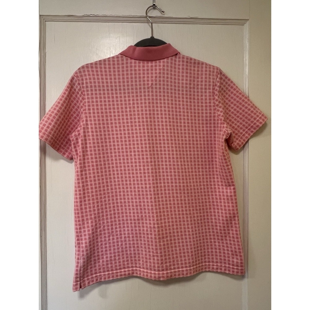 Tommy Hilfiger Golf Polo Womens Pink Checkered Sz M Preppy Barbiecore Old Money - Picture 2 of 5